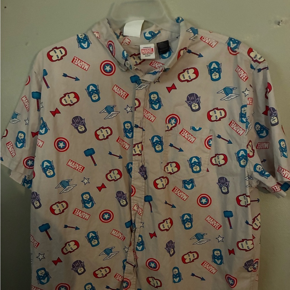 Marvel vintage avengers button up shirt